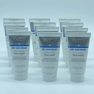 12!!  Dove DermaSeries Dry Skin Relief Gentle Cleansing Face Wash, Travel Size